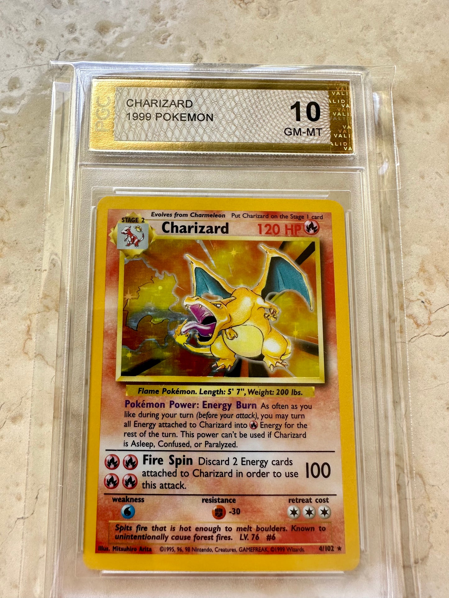 CHARIZARD 10 BASE 1999 HOLO PGC POKEMON PSA 4/102 CARD GEM #11