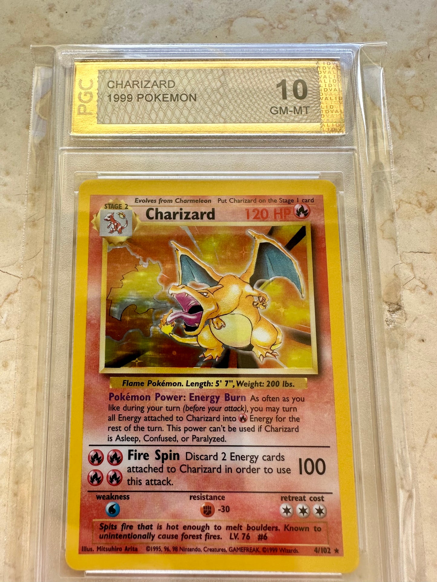 CHARIZARD 10 BASE 1999 HOLO PGC POKEMON PSA 4/102 CARD GEM MINT #12