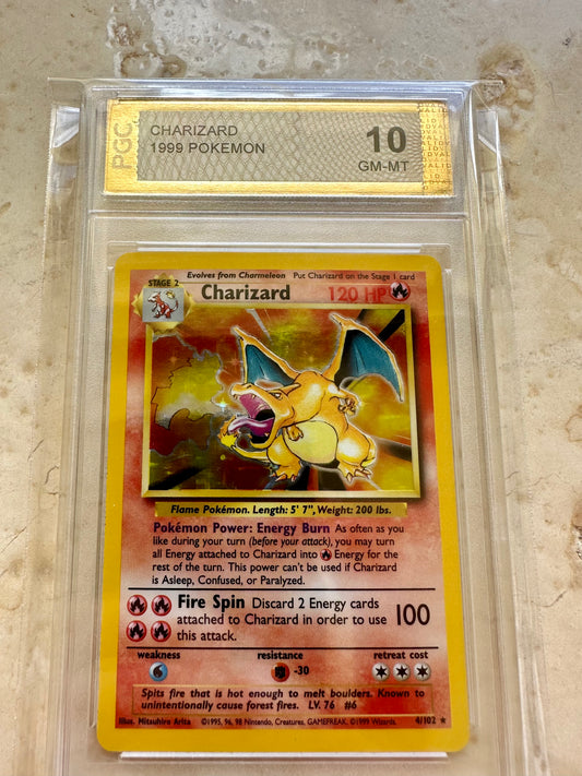 CHARIZARD 10 BASE 1999 HOLO PGC POKEMON PSA 4/102 CARD GEM #14