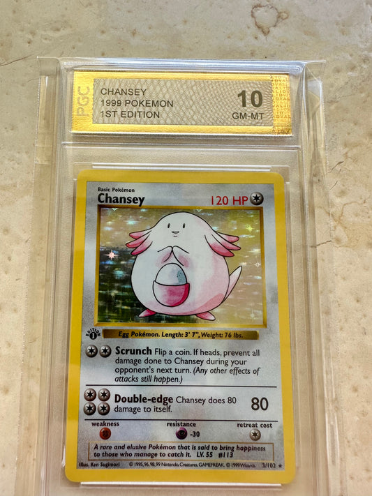 CHANSEY 1ST EDITION PGC 10 BASE 1999 HOLO POKEMON PSA 3/102 CARD SHADOWLESS #2