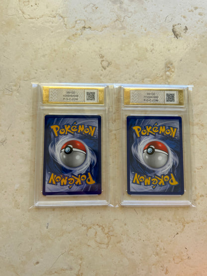 2X PIKACHU 1ST EDITION PGC 9 10 1999 BASE POKEMON CARD PSA YELLOW CHEEKS 58/102