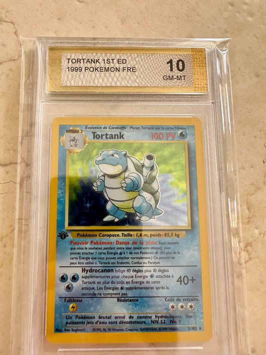 TORTANK 1ST EDITION BLASTOISE 10 BASE 1999 PGC POKEMON PSA FRENCH HOLO GEM 2/102