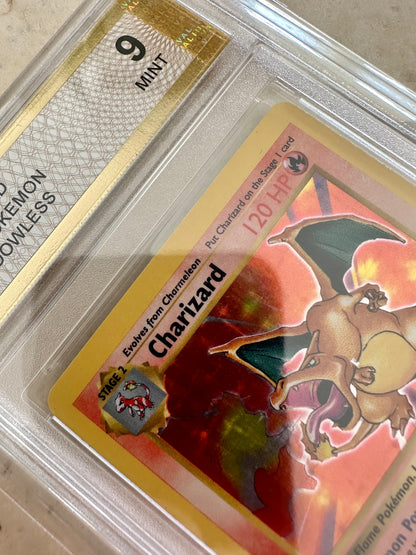 CHARIZARD SHADOWLESS 9 BASE 1999 HOLO PGC POKEMON PSA 4/102 CARD GEM MINT