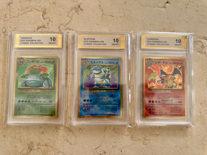 3X CHARIZARD BLASTOISE 10 TRIO CLASSIC COLLECTION PGC PSA POKEMON CLL JAPANESE