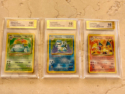 3X CHARIZARD BLASTOISE 10 TRIO CLASSIC COLLECTION PGC POKEMON PSA CLC CLV CLB