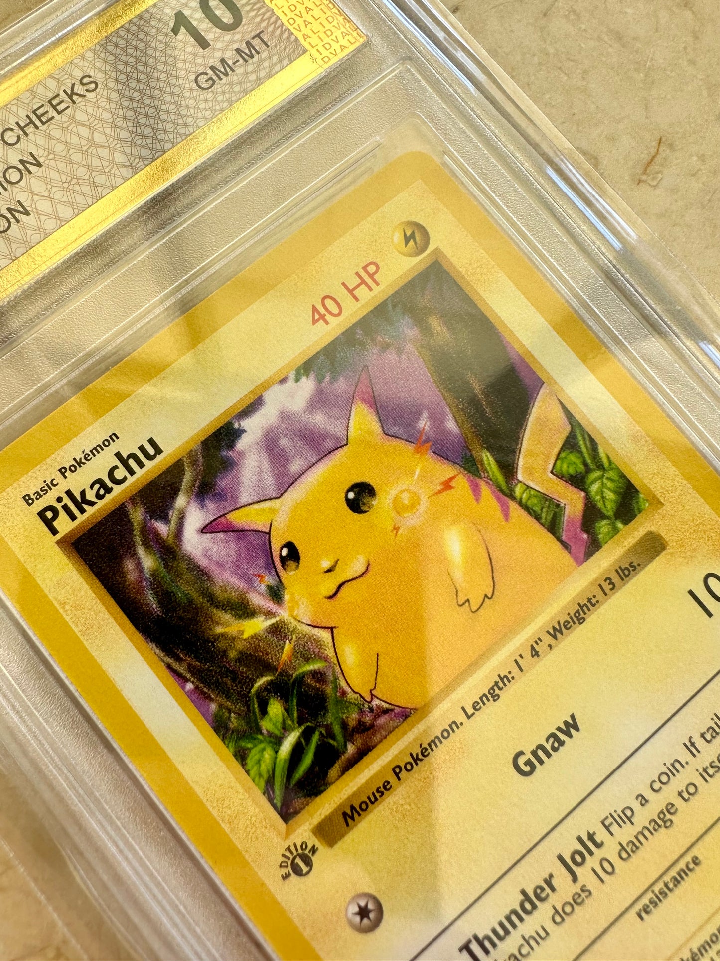 PIKACHU 1ST EDITION PGC 10 1999 BASE POKEMON CARD PSA YELLOW 58/102 GREY STAMP