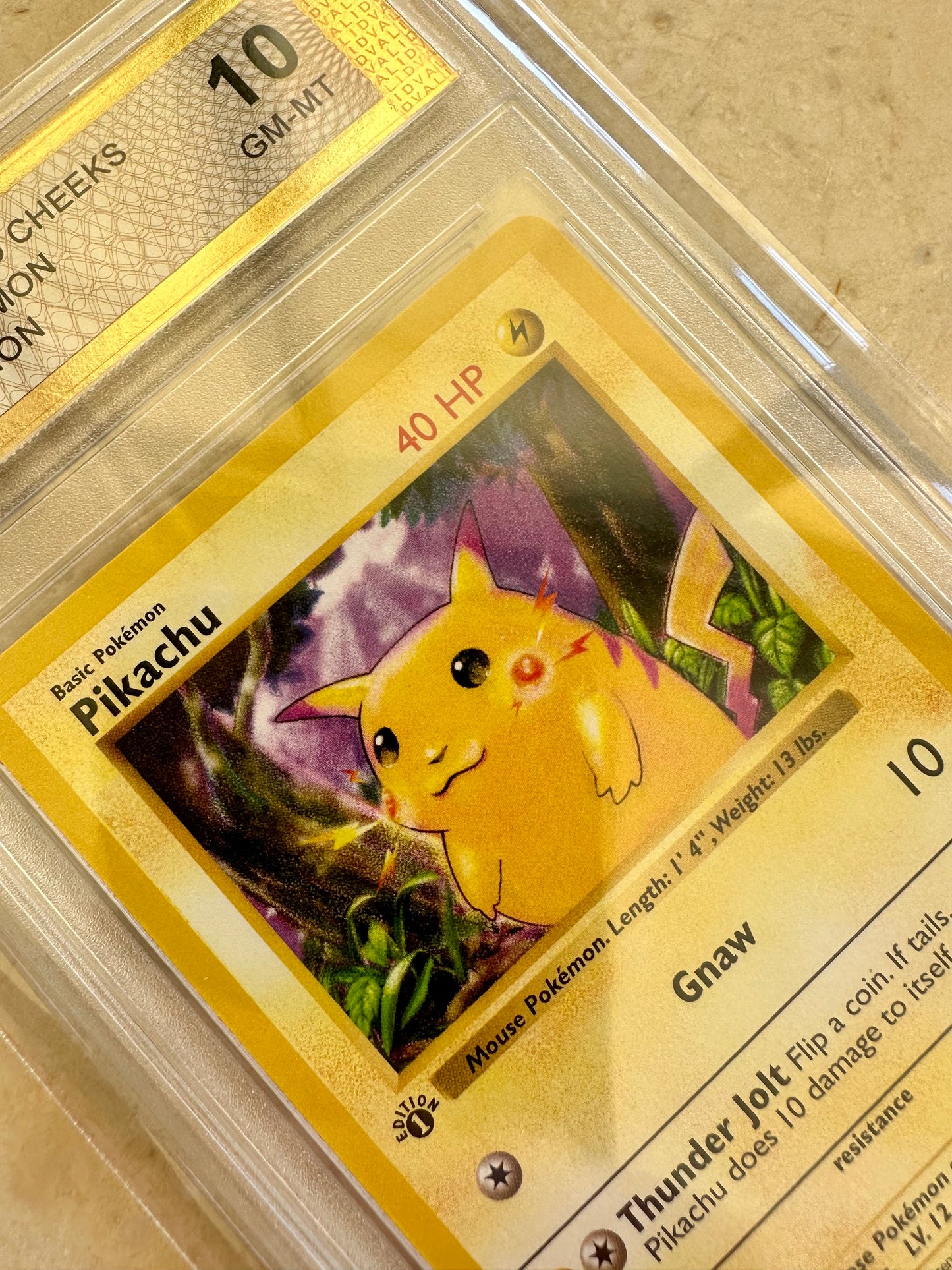 PIKACHU RED CHEEKS 1ST EDITION PGC 10 1999 BASE POKEMON CARD PSA 58/102 MINT #2