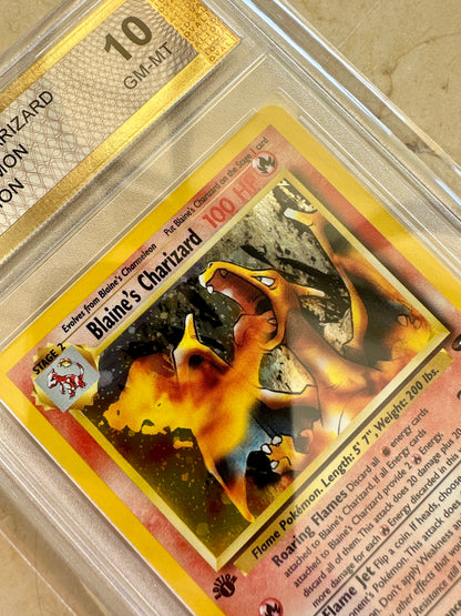 BLAINE'S CHARIZARD 1ST EDITION HOLO PGC 10 2000 POKEMON PSA 2/132 GYM CHALLENGE