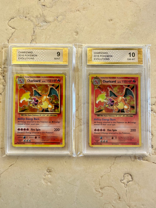 CHARIZARD EVOLUTIONS PGC 10 & PGC 9 HOLO 2016 11/108 PSA GEM MINT BASE XY