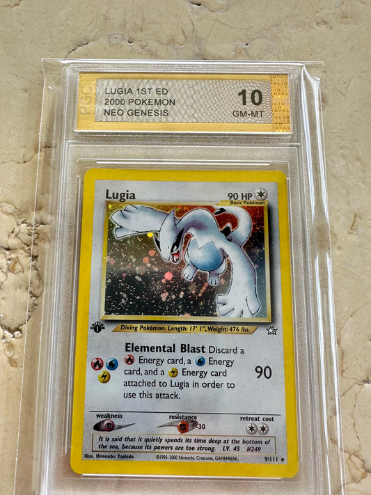 LUGIA 1ST EDITION NEO GENESIS PGC 10 BASE HOLO PSA 2000 POKEMON 9/111 SWIRL #2