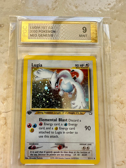 LUGIA 1ST EDITION NEO GENESIS PGC 9 BASE HOLO PSA 2000 POKEMON 9/111 SWIRL #3