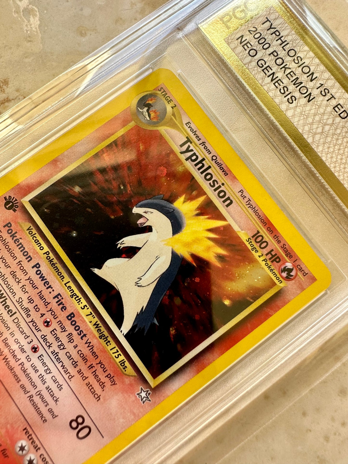 TYPHLOSION 1ST EDITION PGC 10 NEO GENESIS PSA POKEMON 18/111 BASE HOLO MINT