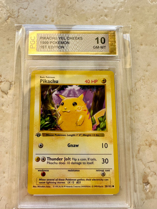 PIKACHU 1ST EDITION PGC 10 1999 BASE POKEMON CARD PSA YELLOW CHEEKS 58/102 #5