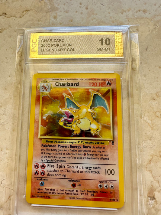 CHARIZARD 10 LEGENDARY COLLECTION HOLO PGC BASE PSA POKEMON 3/110 GEM MINT #3