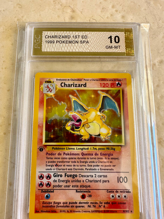 CHARIZARD 1ST EDITION 10 SPANISH BASE 1999 HOLO PGC POKEMON PSA 4/102 MINT #2