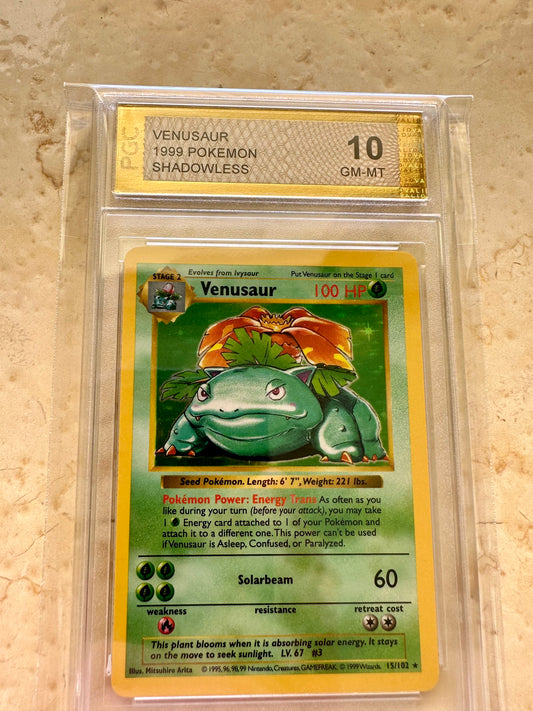 SHADOWLESS VENUSAUR 10 PGC BASE 1999 PSA HOLO POKEMON 15/102 GEM MINT