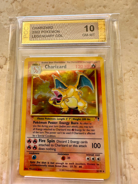 CHARIZARD 10 LEGENDARY COLLECTION HOLO PGC BASE PSA POKEMON 3/110 GEM MINT #5