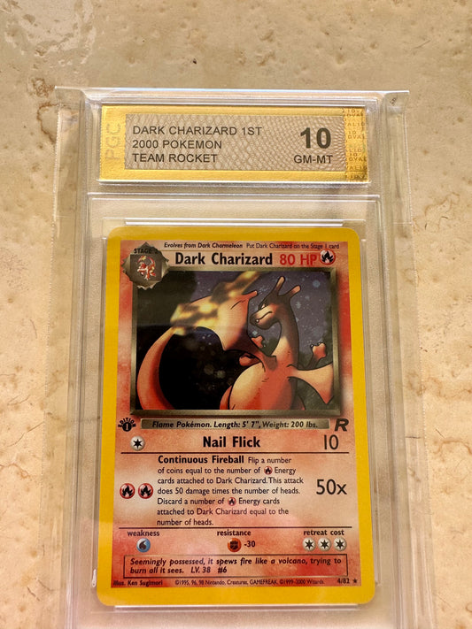 1ST EDITION HOLO DARK CHARIZARD PGC TEAM ROCKET 2000 4/82 PSA POKEMON MINT #3