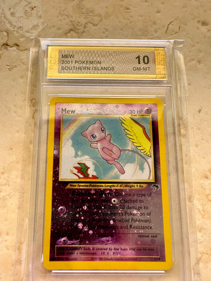 MEW PGC 10 SOUTHERN ISLANDS REVERSE HOLO BASE 2001 PSA POKEMON 1/18 PROMO