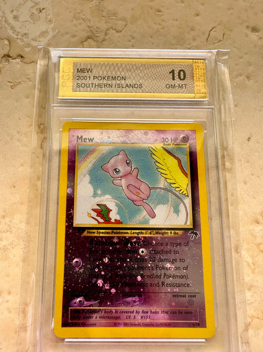 MEW PGC 10 SOUTHERN ISLANDS REVERSE HOLO BASE 2001 PSA POKEMON 1/18 PROMO