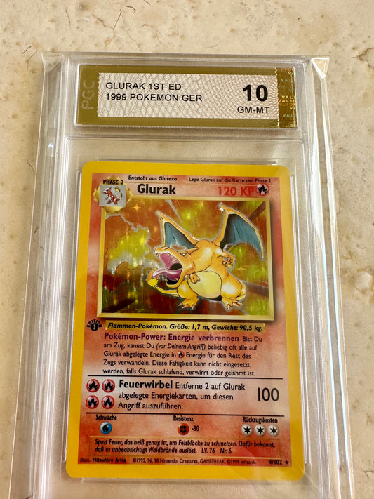 GLURAK 1ST EDITION CHARIZARD 10 BASE 1999 PGC POKEMON PSA GERMAN FIRECRACKER #4