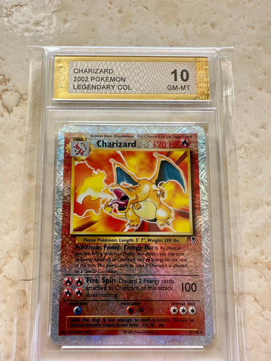 CHARIZARD 10 LEGENDARY COLLECTION REVERSE HOLO PGC BASE PSA POKEMON 3/110 MINT 4