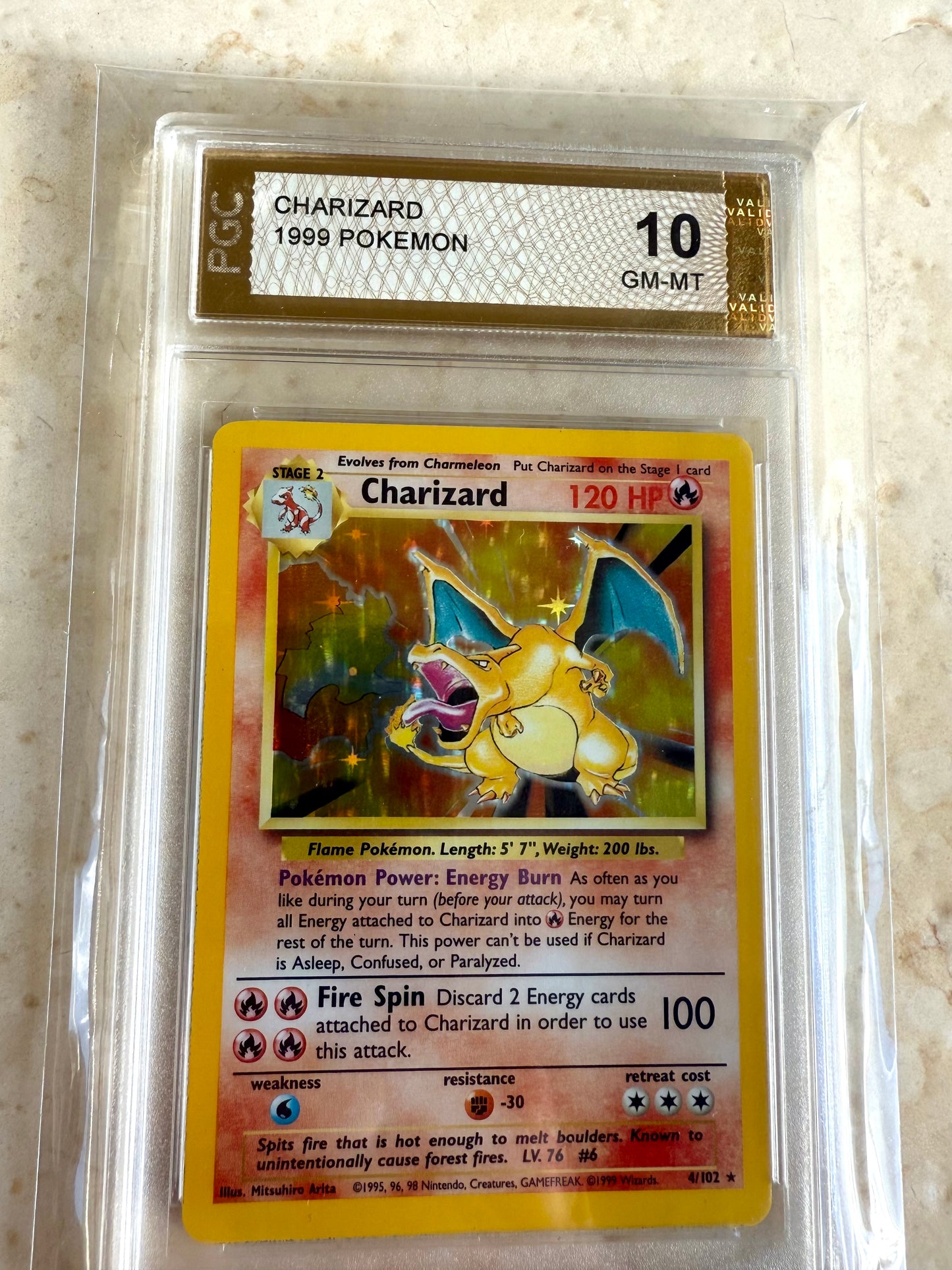 CHARIZARD 10 BASE 1999 HOLO PGC POKEMON PSA 4/102 CARD GEM MINT WILL SELL V FAST