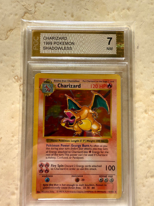 CHARIZARD SHADOWLESS 7 BASE 1999 HOLO PGC POKEMON PSA 4/102 CARD GEM MINT #2