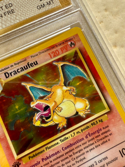 CHARIZARD 1ST EDITION DRACAUFEU FRENCH PGC 10 BASE HOLO PSA POKEMON 4/102 MINT