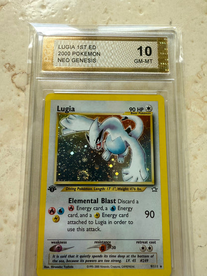 LUGIA 1ST EDITION NEO GENESIS PGC 10 BASE PSA 2000 POKEMON 9/111 AMAZING SWIRL!