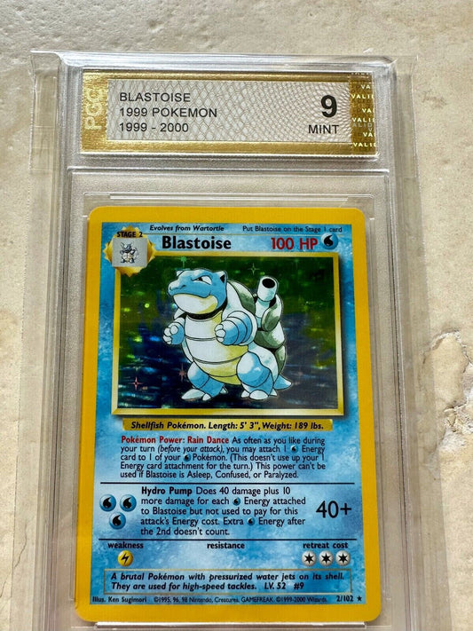 BLASTOISE 4TH PRINT 1999 - 2000 PGC 9 BASE HOLO PSA POKEMON CARD 2/102