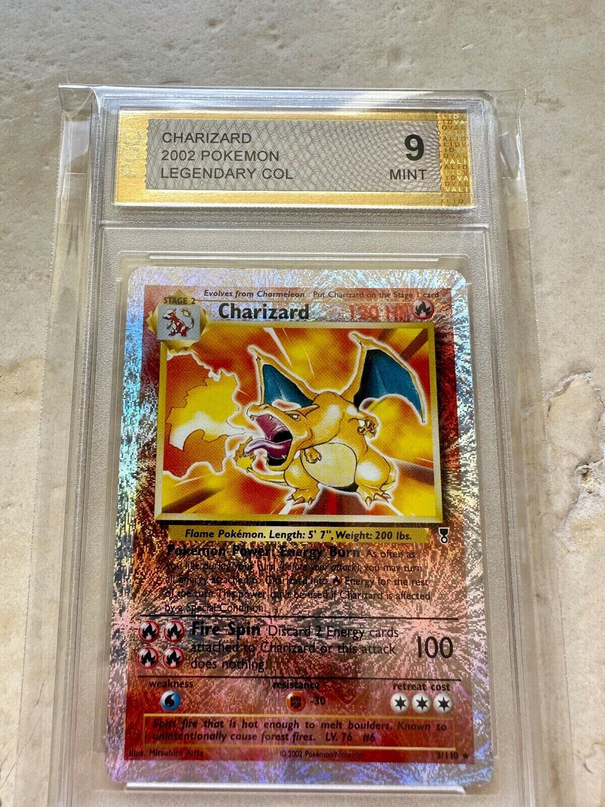 CHARIZARD LEGENDARY COLLECTION REVERSE HOLO PGC 9 BASE PSA POKEMON 3/110 MINT