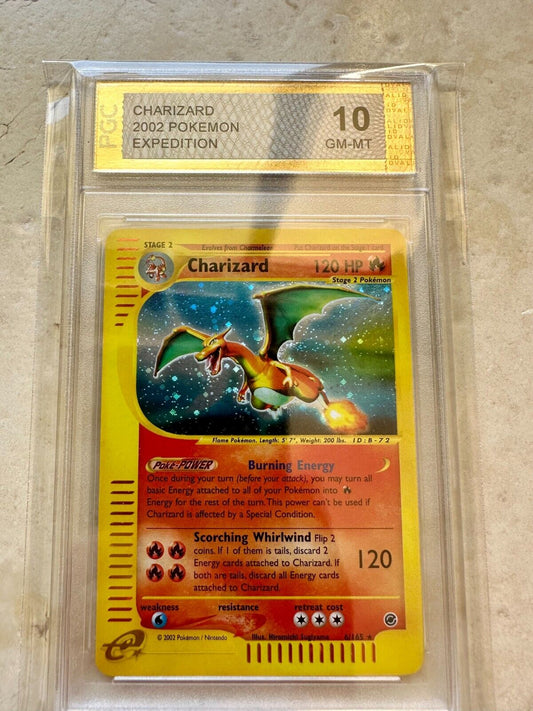 CHARIZARD EXPEDITION HOLO PGC 10 BASE PSA POKEMON 2002 GEM MINT SWIRL 6/165