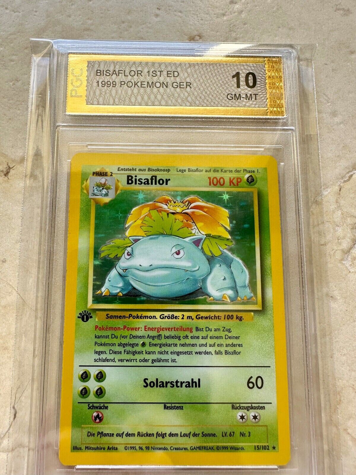 VENUSAUR BISAFLOR 10 1ST EDITION BASE 1999 GERMAN PGC 15/102 PSA POKEMON MINT