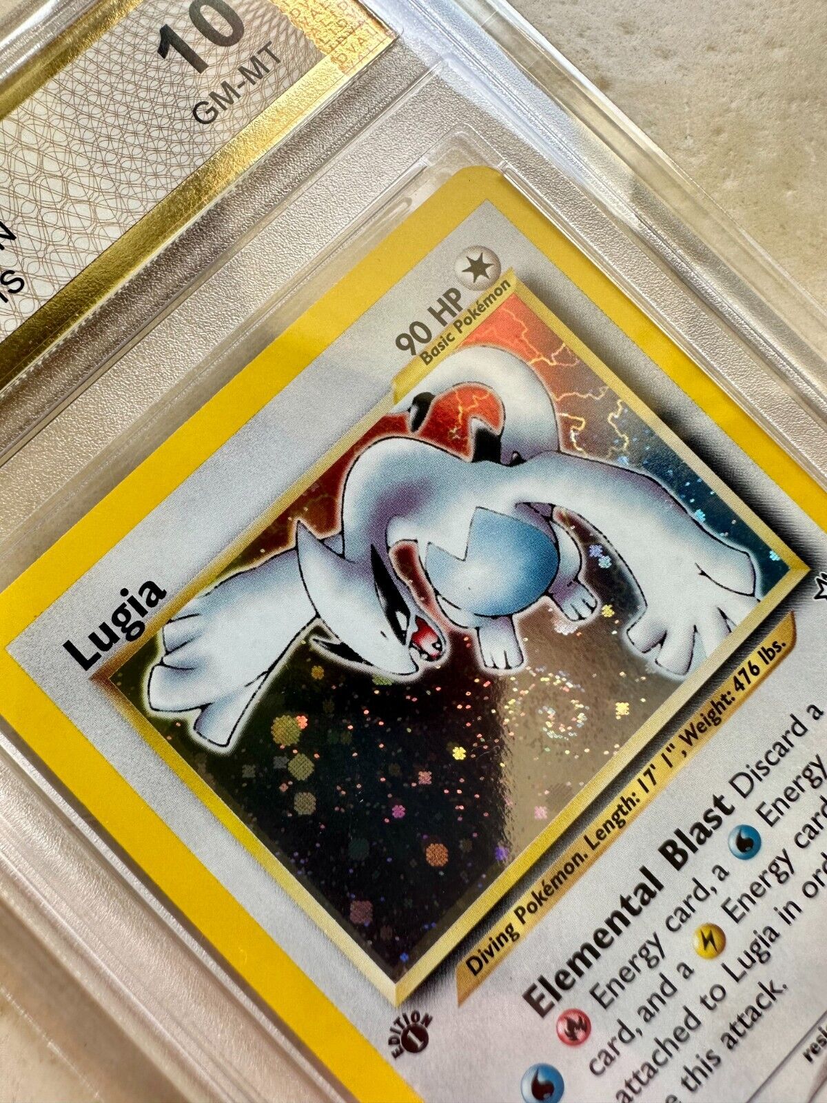 LUGIA 1ST EDITION NEO GENESIS PGC 10 BASE HOLO PSA 2000 POKEMON 9/111 MINT SWIRL