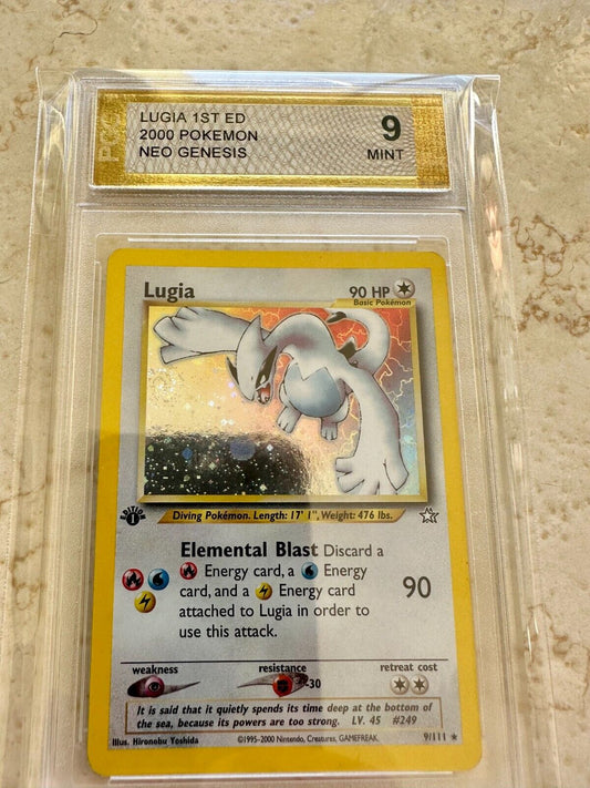 LUGIA 1ST EDITION NEO GENESIS PGC 9 BASE HOLO PSA 2000 POKEMON 9/111 CARD MINT