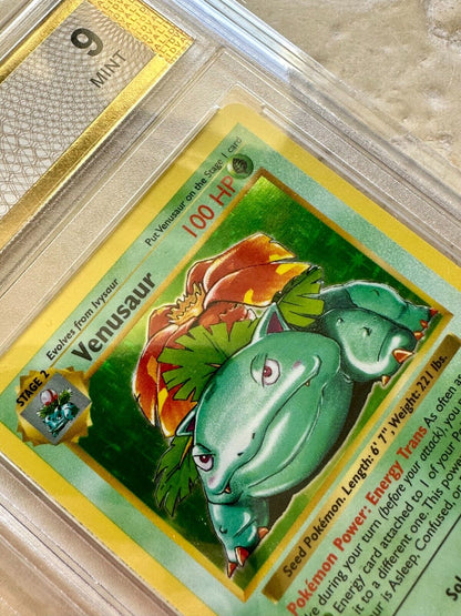 VENUSAUR SHADOWLESS PGC 9 1999 BASE PSA POKEMON 15/102 MINT